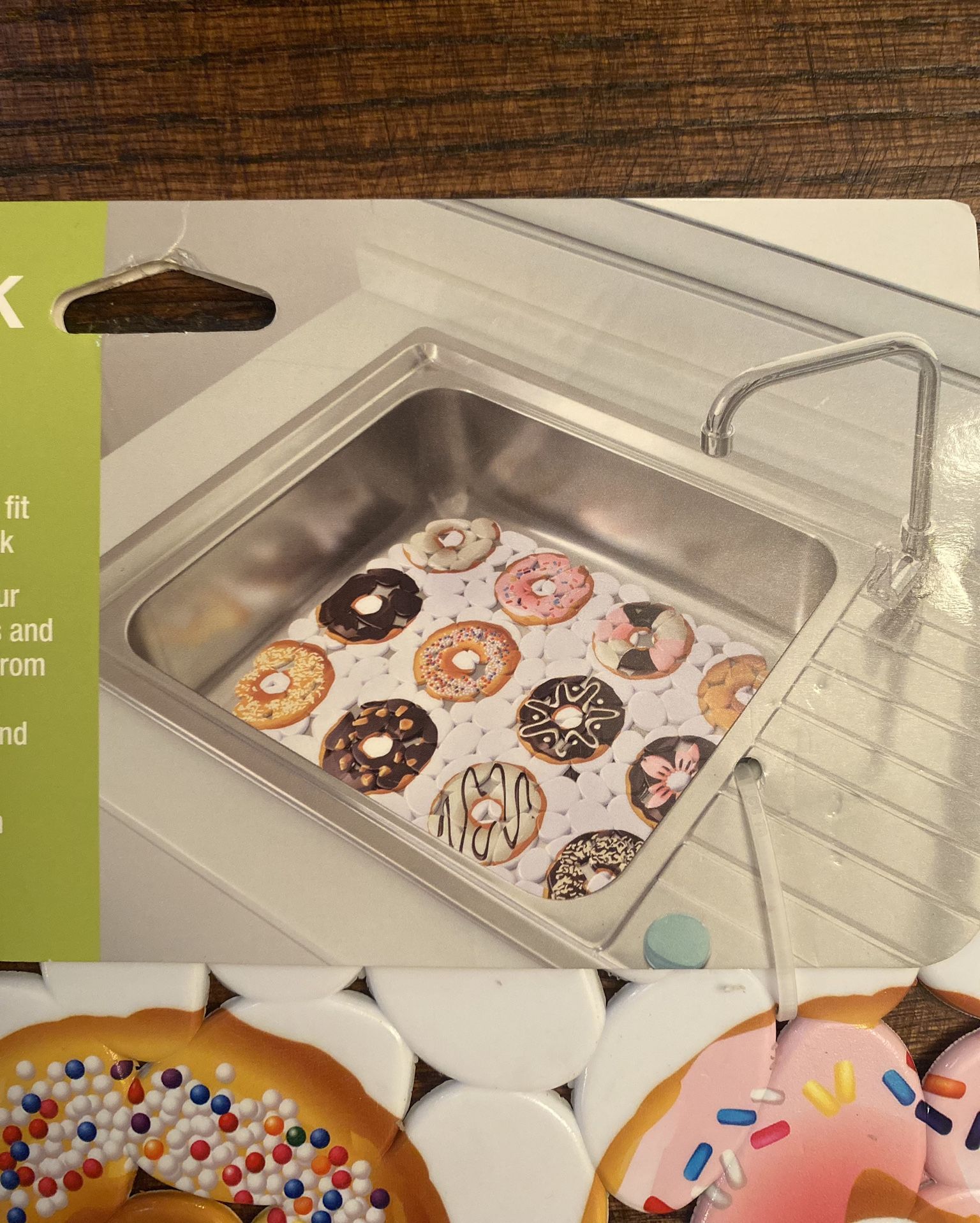 Donut Sink Mat Set Of 2, Assorted Donuts Theme Pebble Protective Sink Mats 🍩