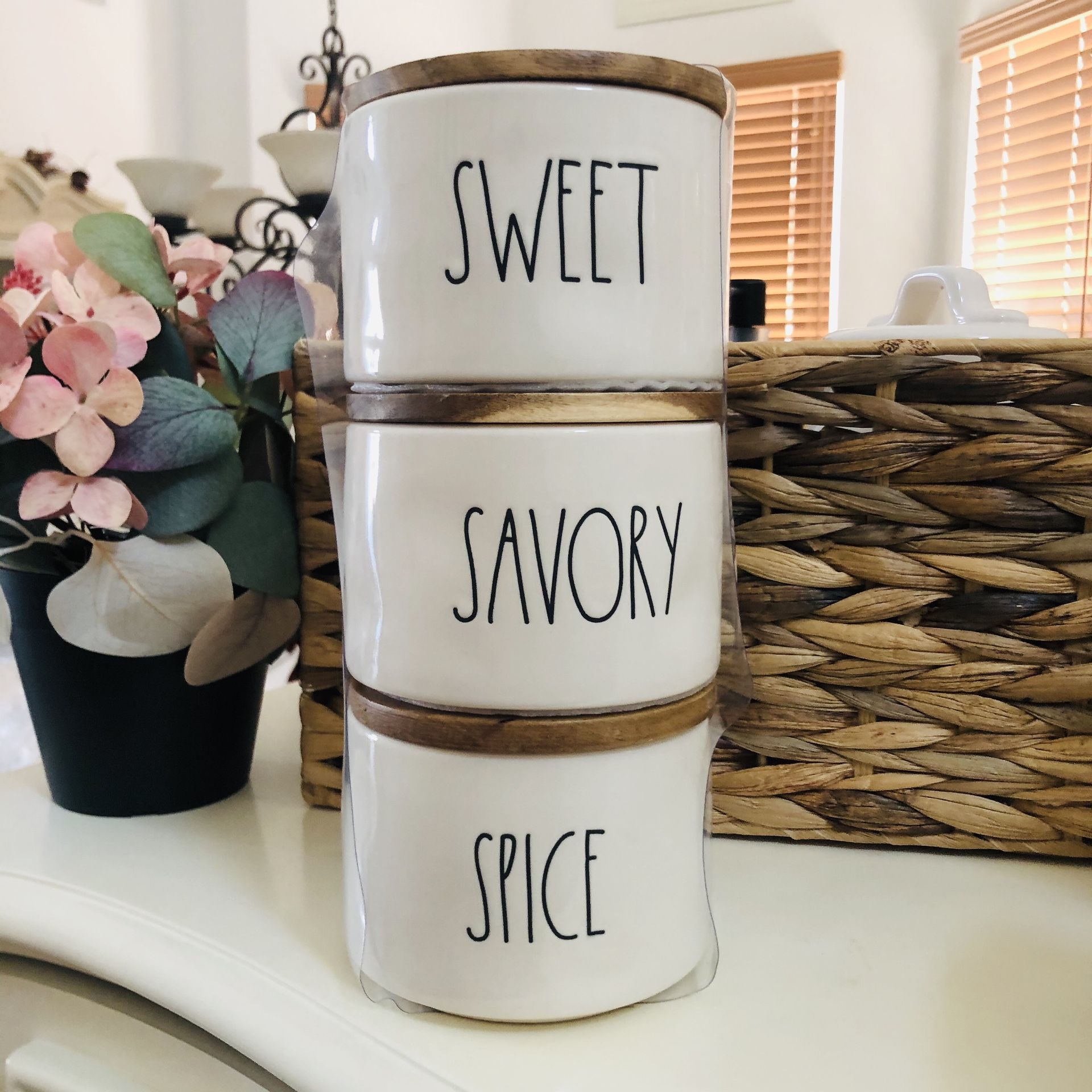 Rae Dunn SWEET SAVORY SPICE jar set