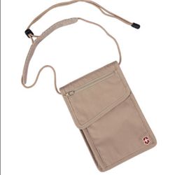 Victorinox Swiss Army Deluxe Camel Concealed Hidden Neck Pouch Many Pockets Thumbnail