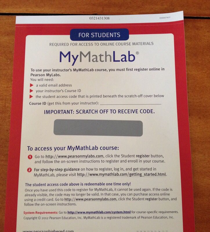 how to get access code for mymathlab
