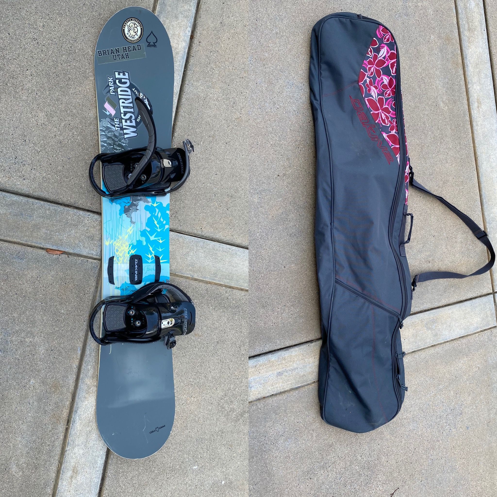 Burton Snowboard And Travel Bag And Boots