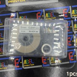EZ Label Printer Tape Cartridge Casio - 9mm Clear Tape Black Ink  Thumbnail