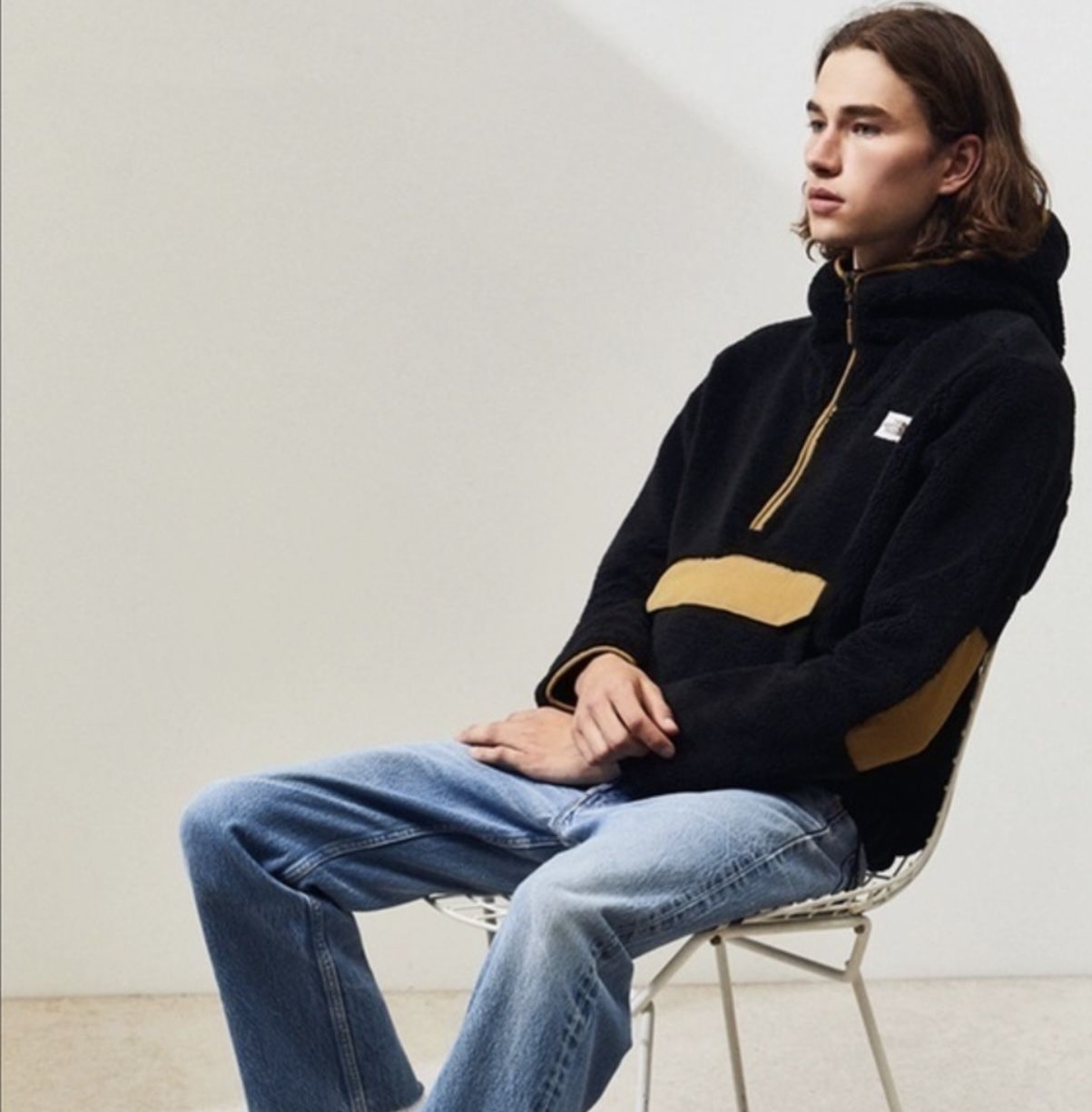North Face Black & Brown Campshire Fleece Pullover Hoodie