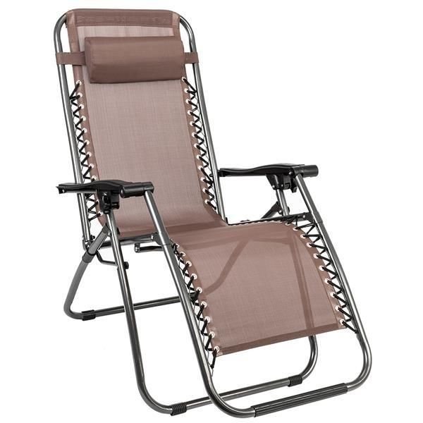 2pcs Plum Blossom Lock Portable Folding Chairs with Saucer Brown