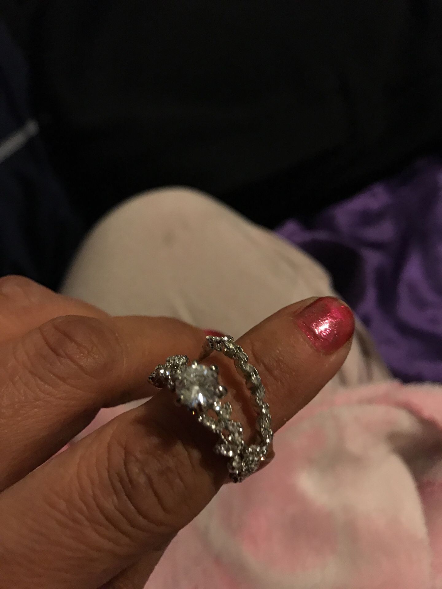 Wedding band ring white gold