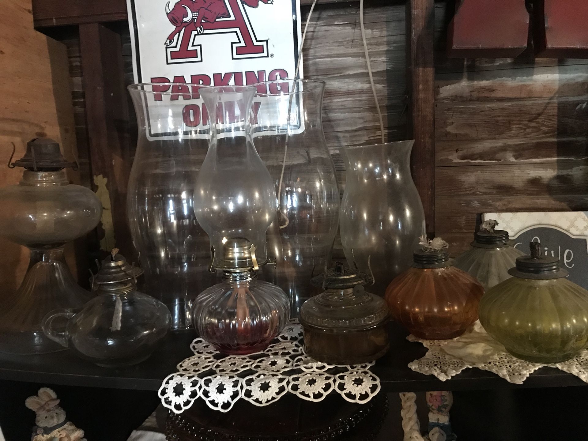 Vintage hurricane lamps ALL