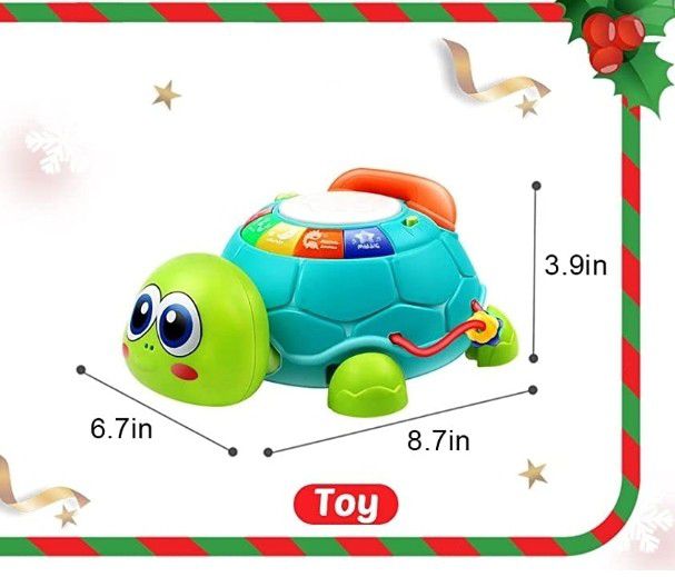 Music Turtle Kids Toy with Lights, Animal Sounds, Number Letter Telephone 3m - 3y
