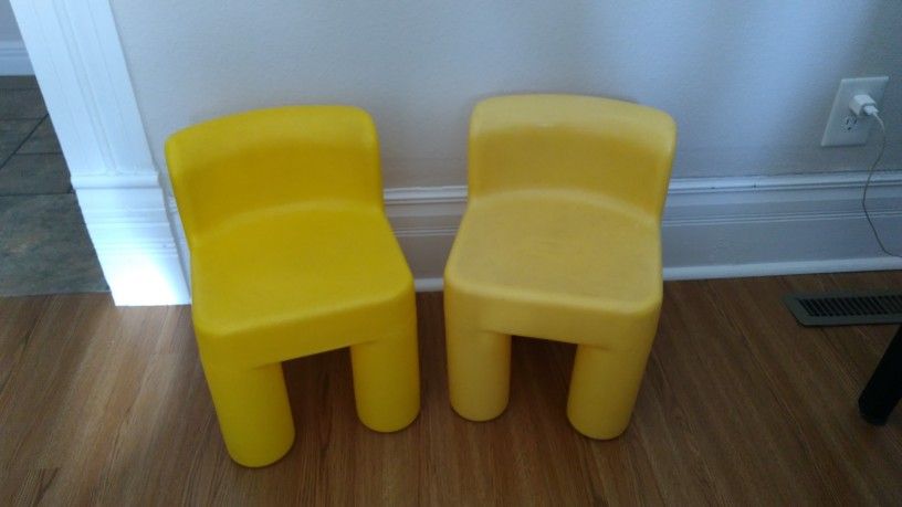 Little Tikes Vintage Yellow Chunky Chairs Pair