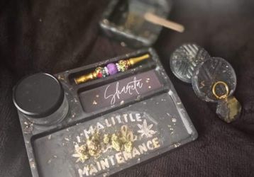 One Of A Kind Rolling Tray Grinder, Ashtray, And Fountain Pens  Thumbnail