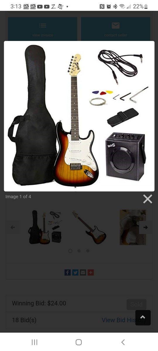 RockJam Electric Guitar Superkit with 10-watt Amp, Gig Bag, Picks 

