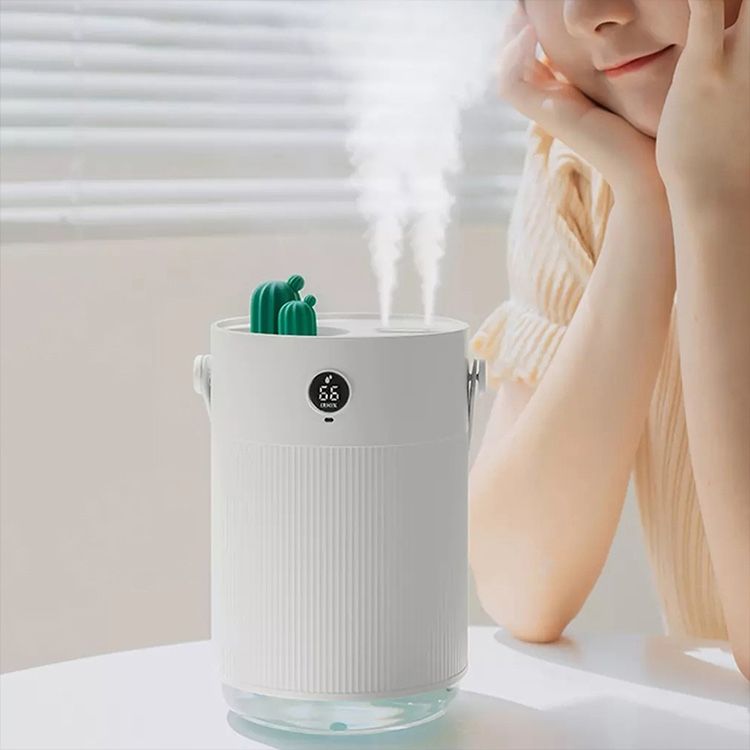 Cactus USB Desktop Dual Spray 1L Ultrasonic Air Humidifier With 7 Color LED Light