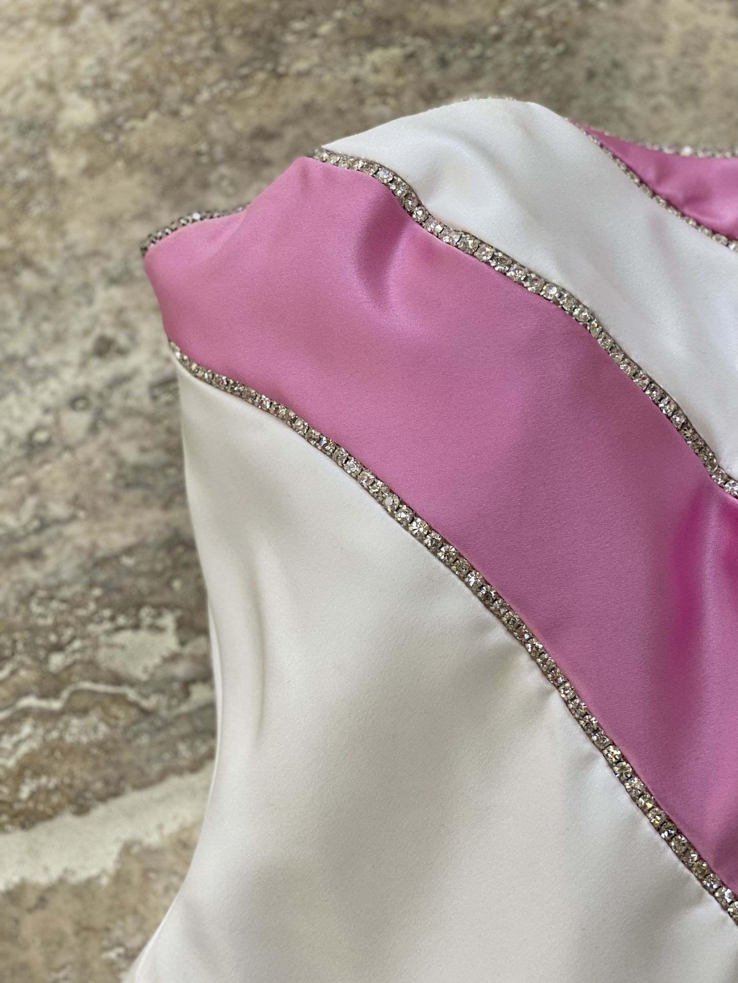 Strapless Pink And White Dress