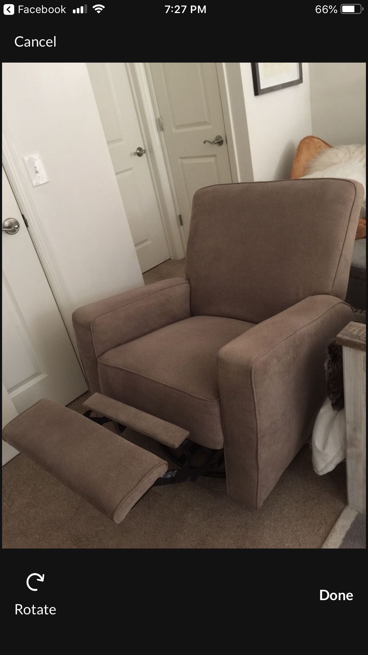 New Condition Recliner-swivel And Rocks 