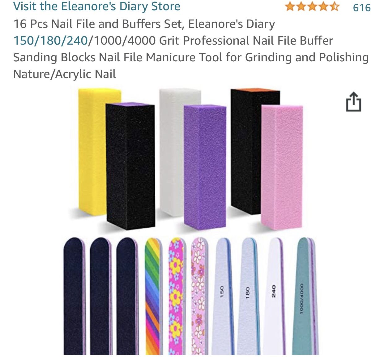 16 Pc Nail File and Buffers Set