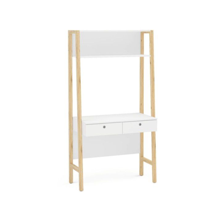 Bedroom Desk with Open Shelf Scandinavian Design