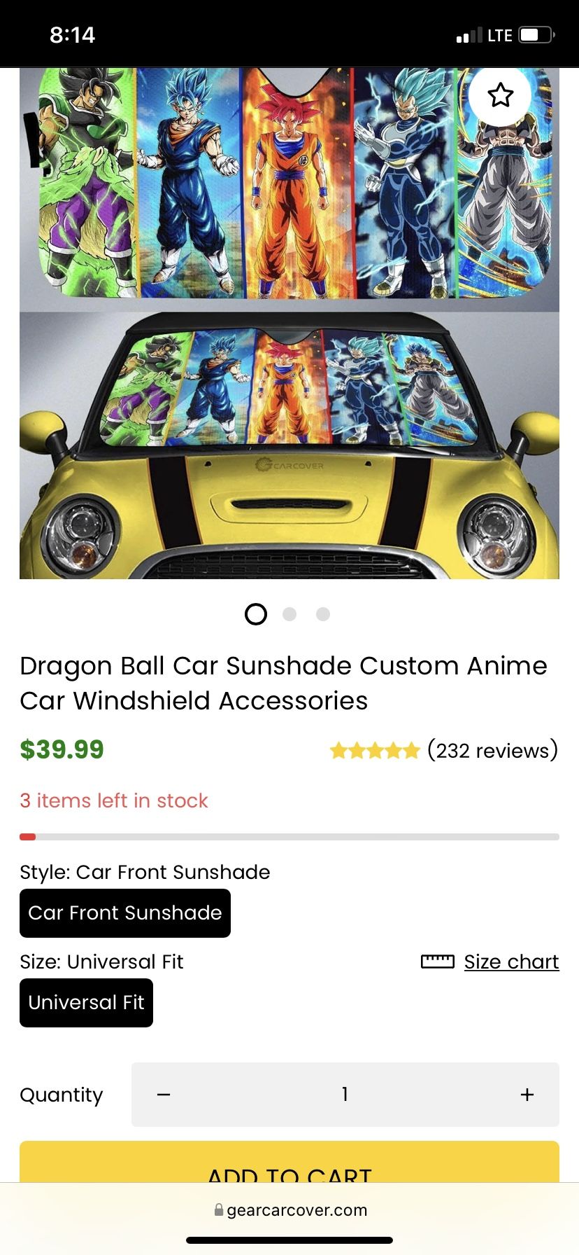DragonBall Z Sun Shade