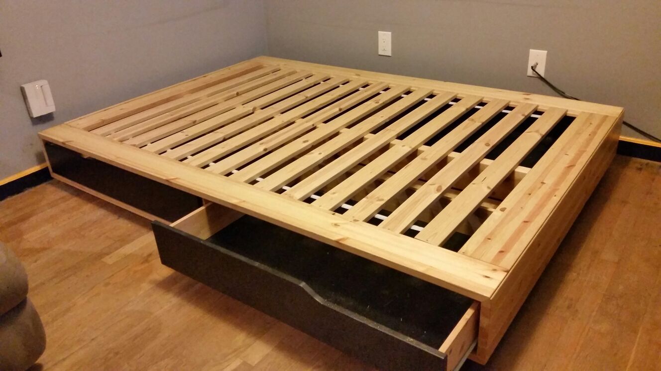 Ikea Mandal Bed Frame With 4 Drawers, Ikea Mandal Bed Frame