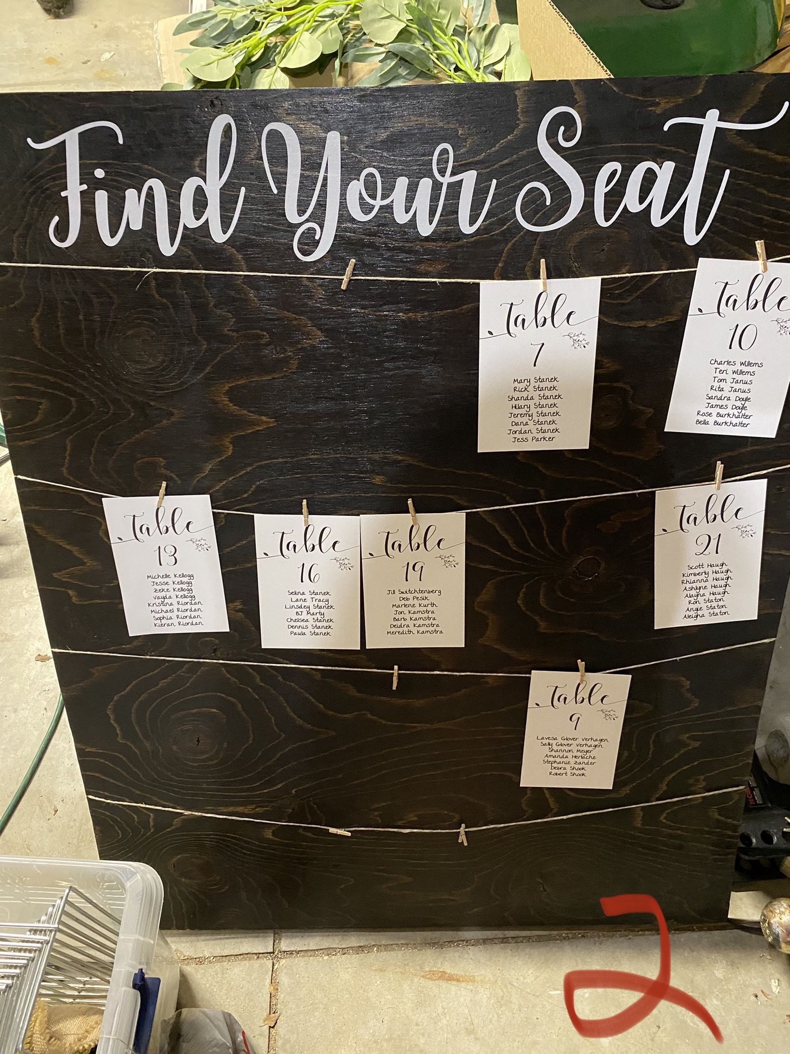 Find Your Seat Board