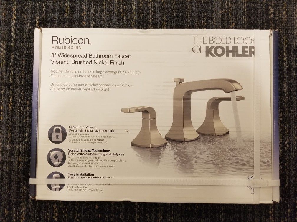 New Kohler Rubicon 8 in. Widespread 2-Handle Bathroom Faucet in Vibrant Brushed Nickel