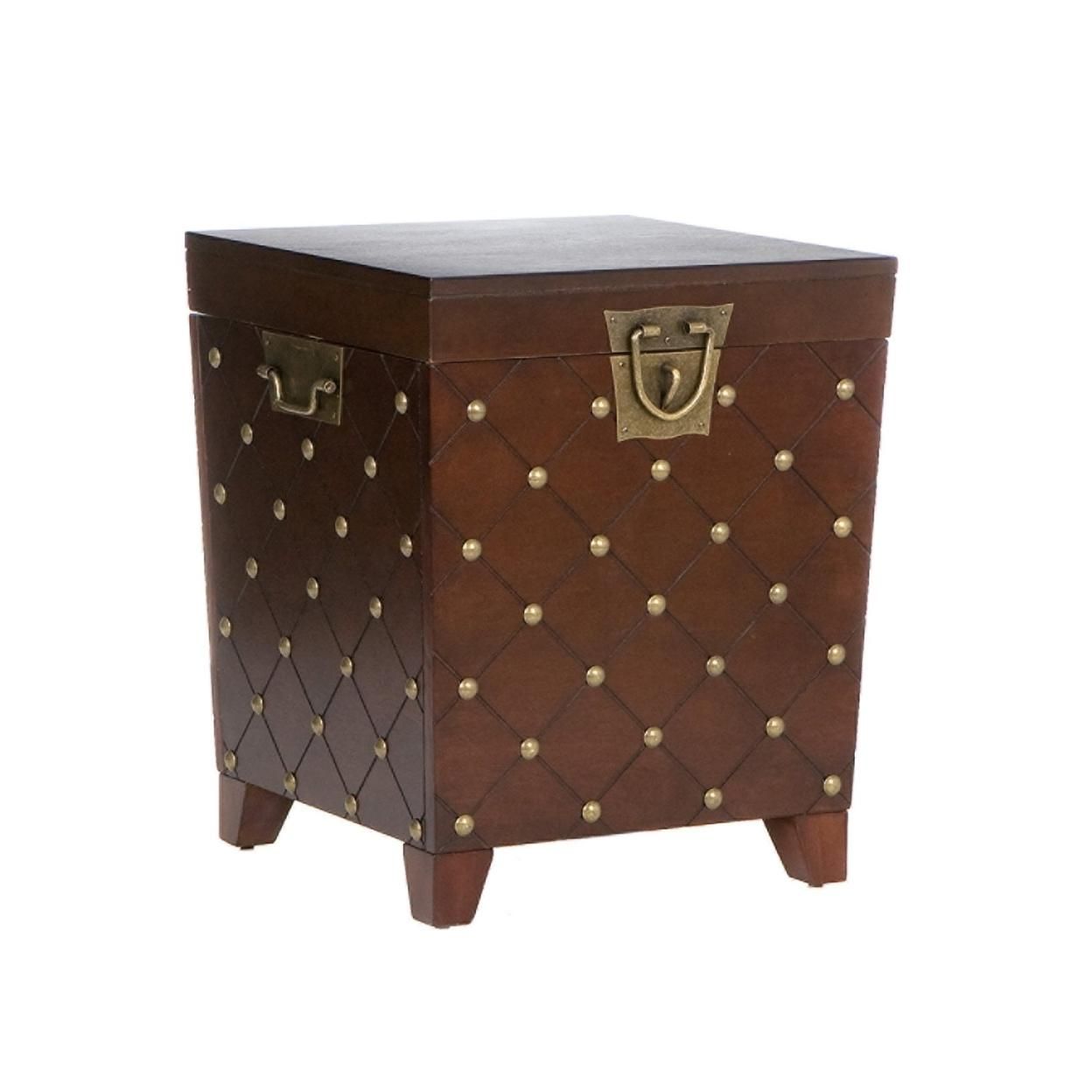 Nailhead End Table Trunk - Espresso