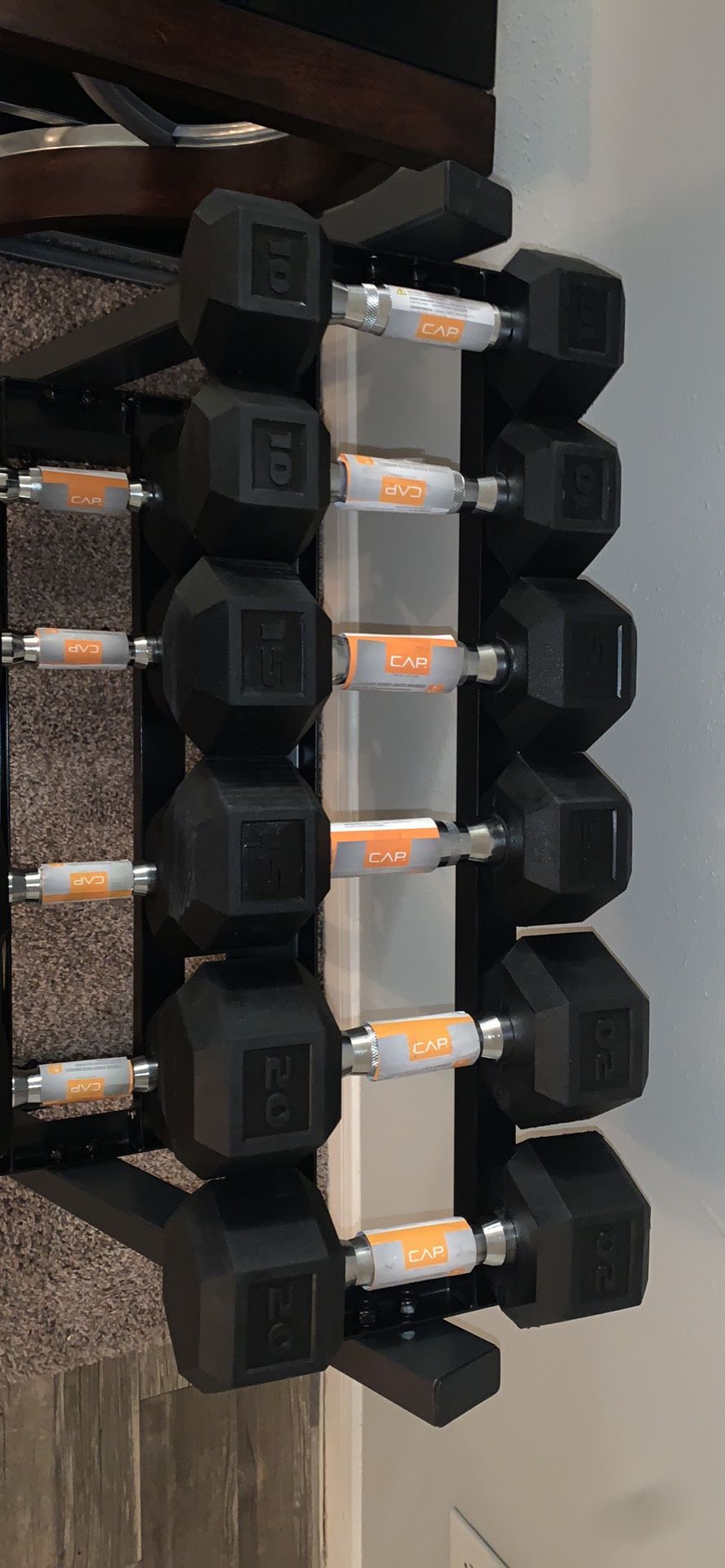 CAP Barbell Coated Hex Dumbbell, Two 20 lbs