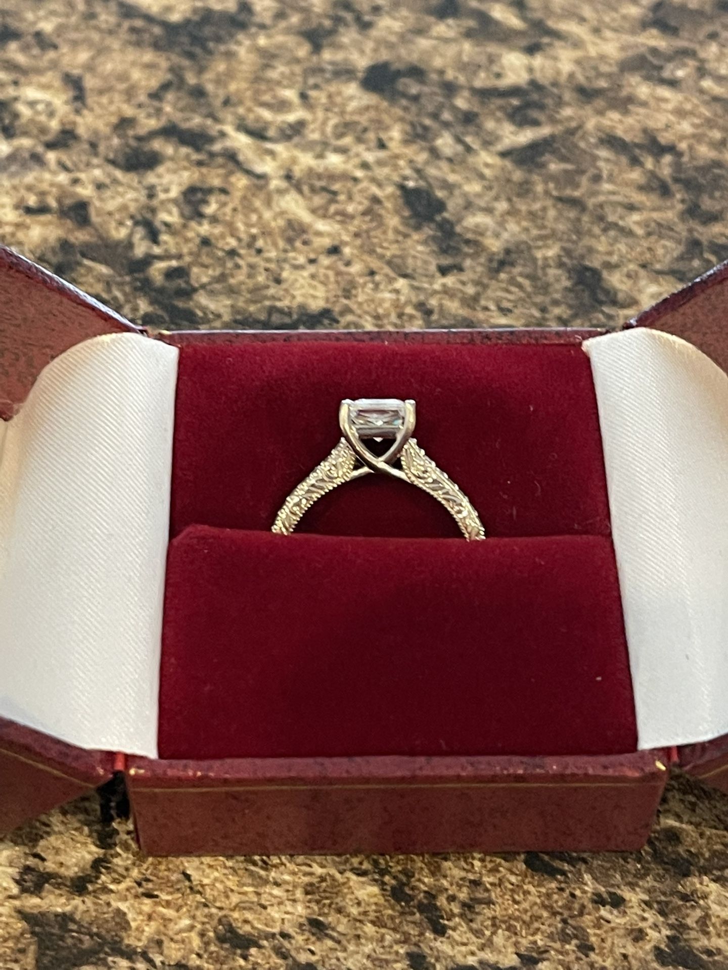 1.5 Ct White Gold Charles And Colvard Engagement Ring
