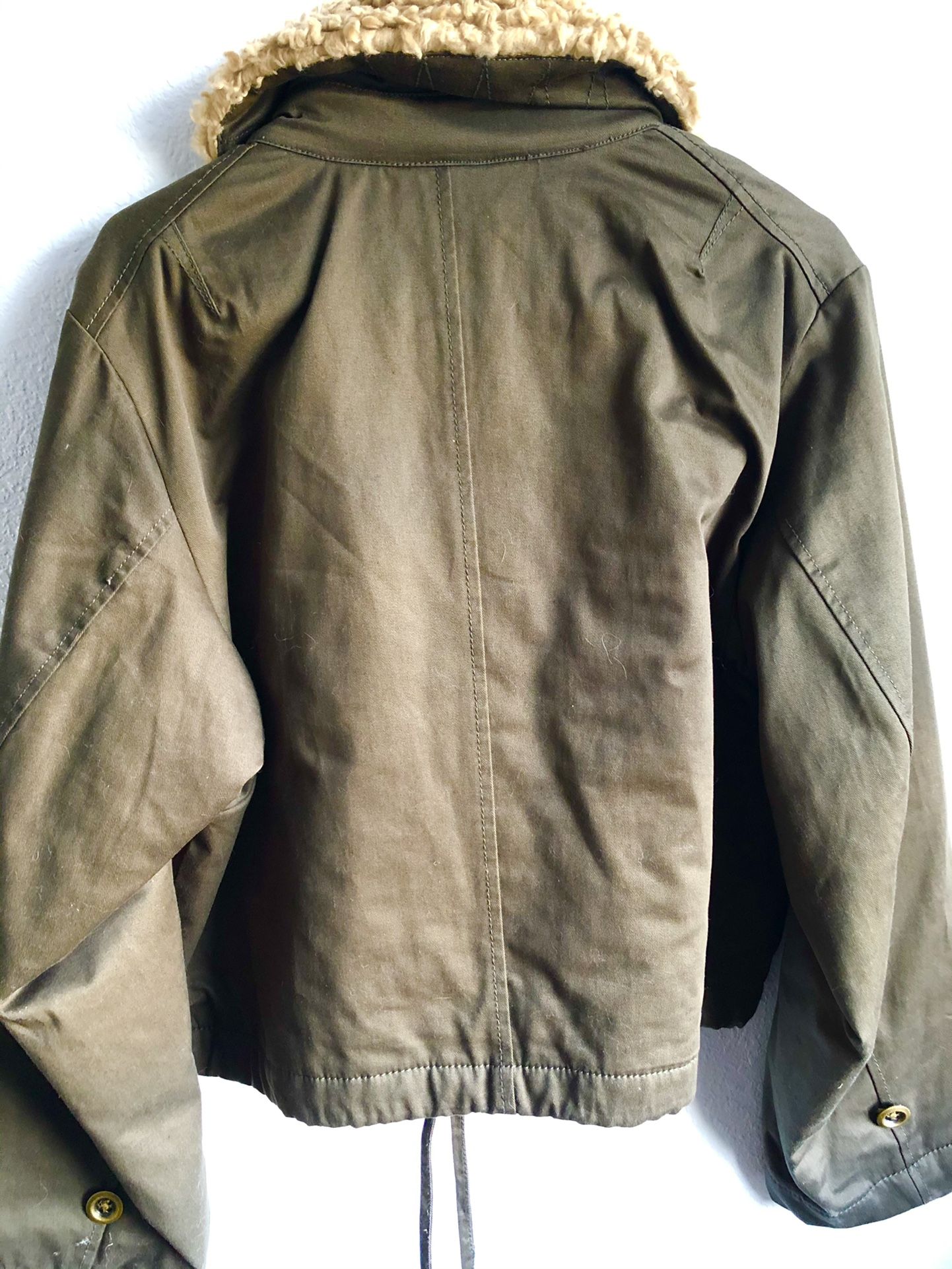 New Fossil Bomber Jacket Army Green Women Medium