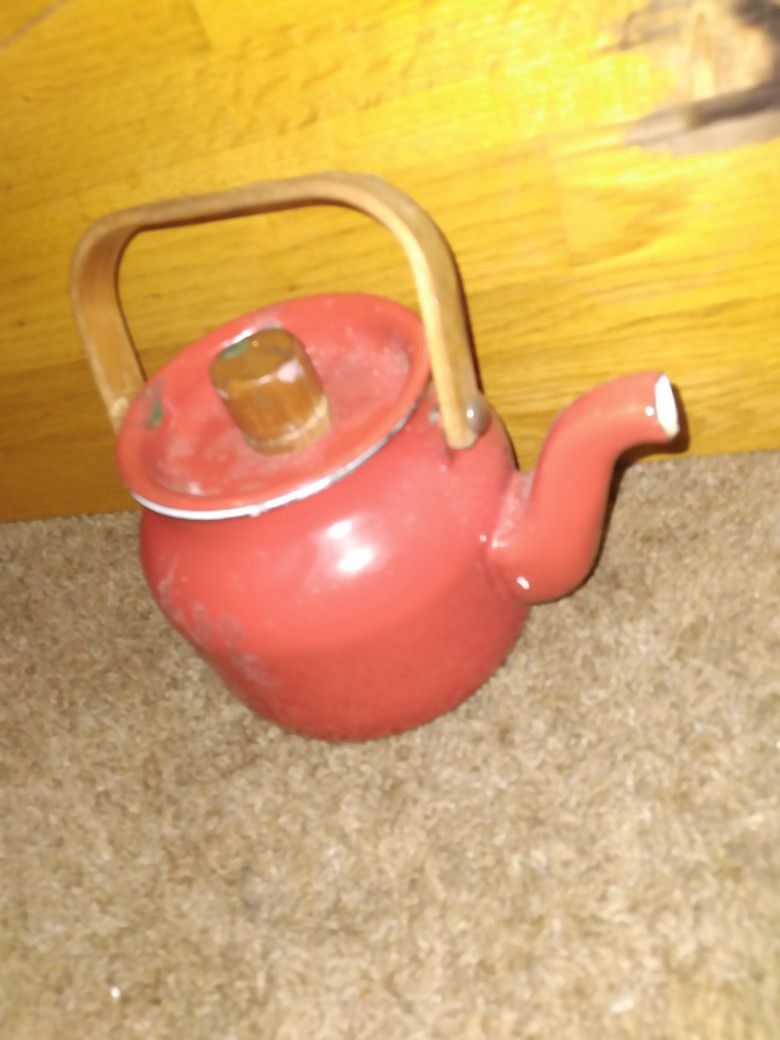 Vintage Enamel Teapot 