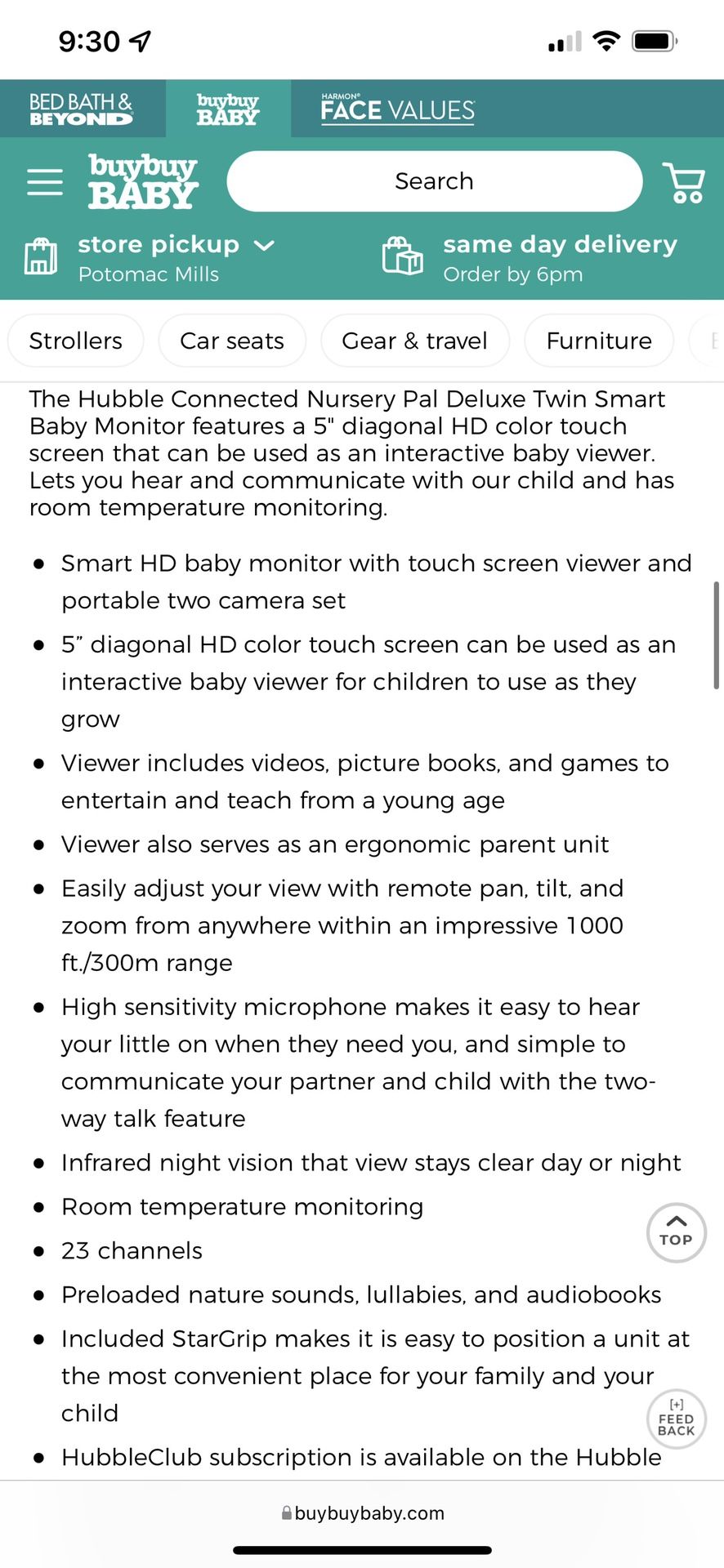 Hubble Baby Monitor