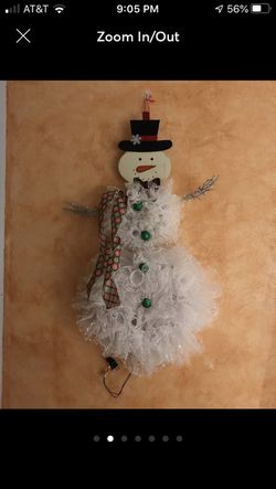 Deco mesh lite up snowman Thumbnail