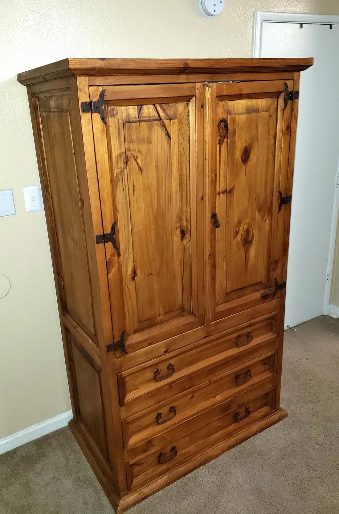 Tres Amigos Rustic Mexican pine SW Bedroom Armoire Drawer Chest