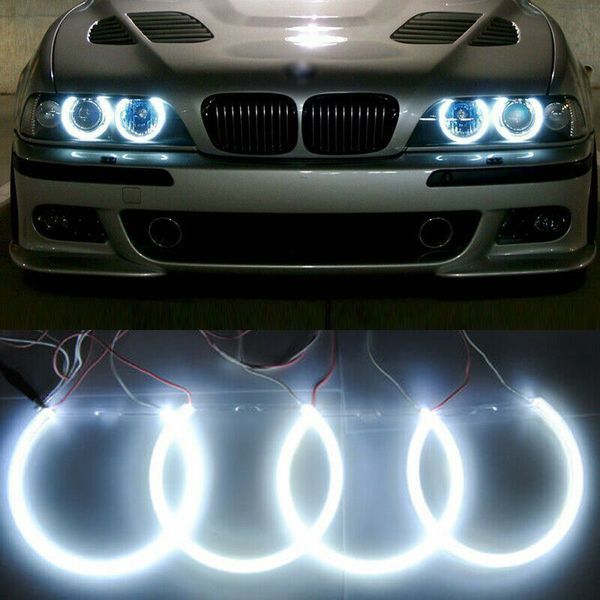 Headlight White CCFL Angel Eye Halo Rings Kit For BMW