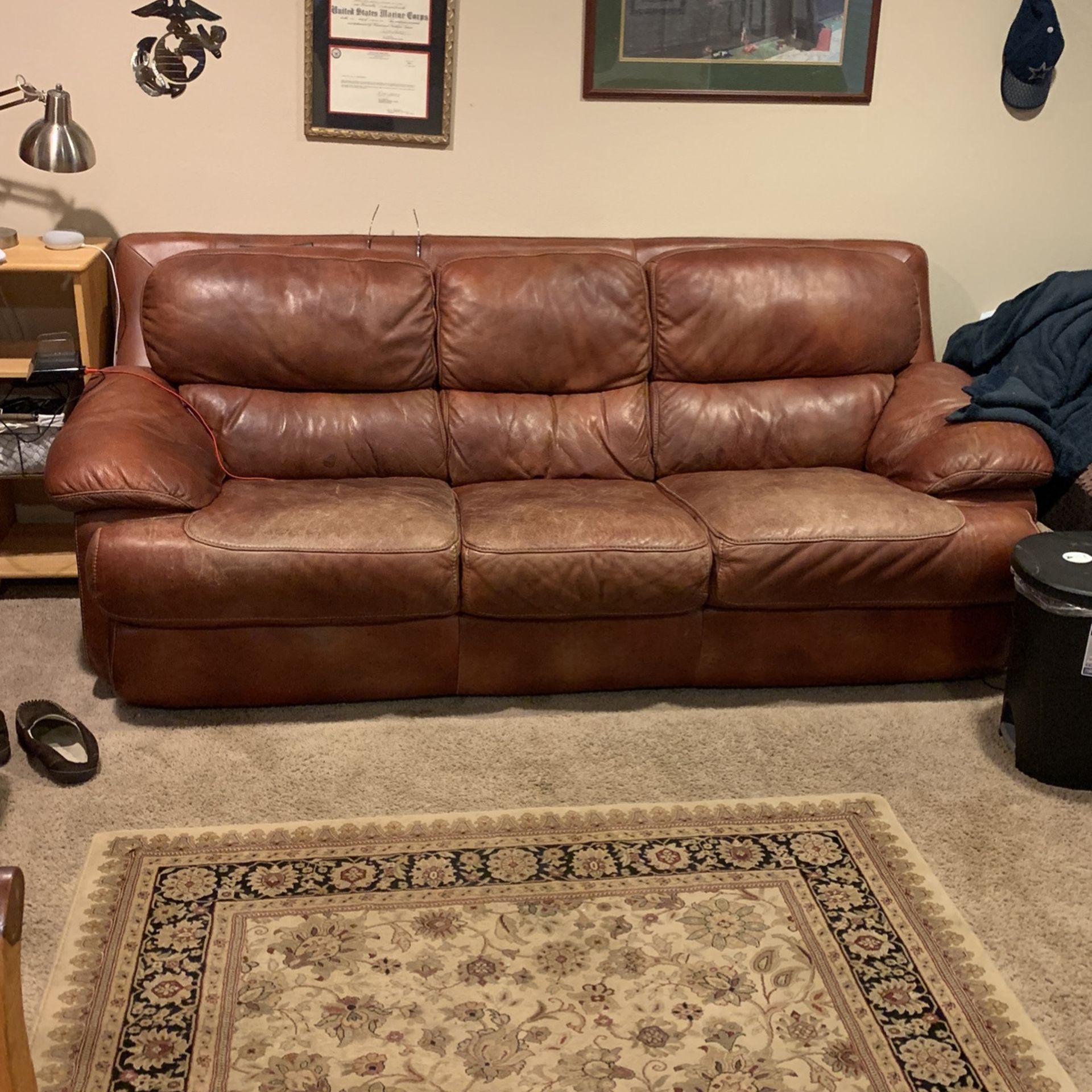 Brown Leather Couch