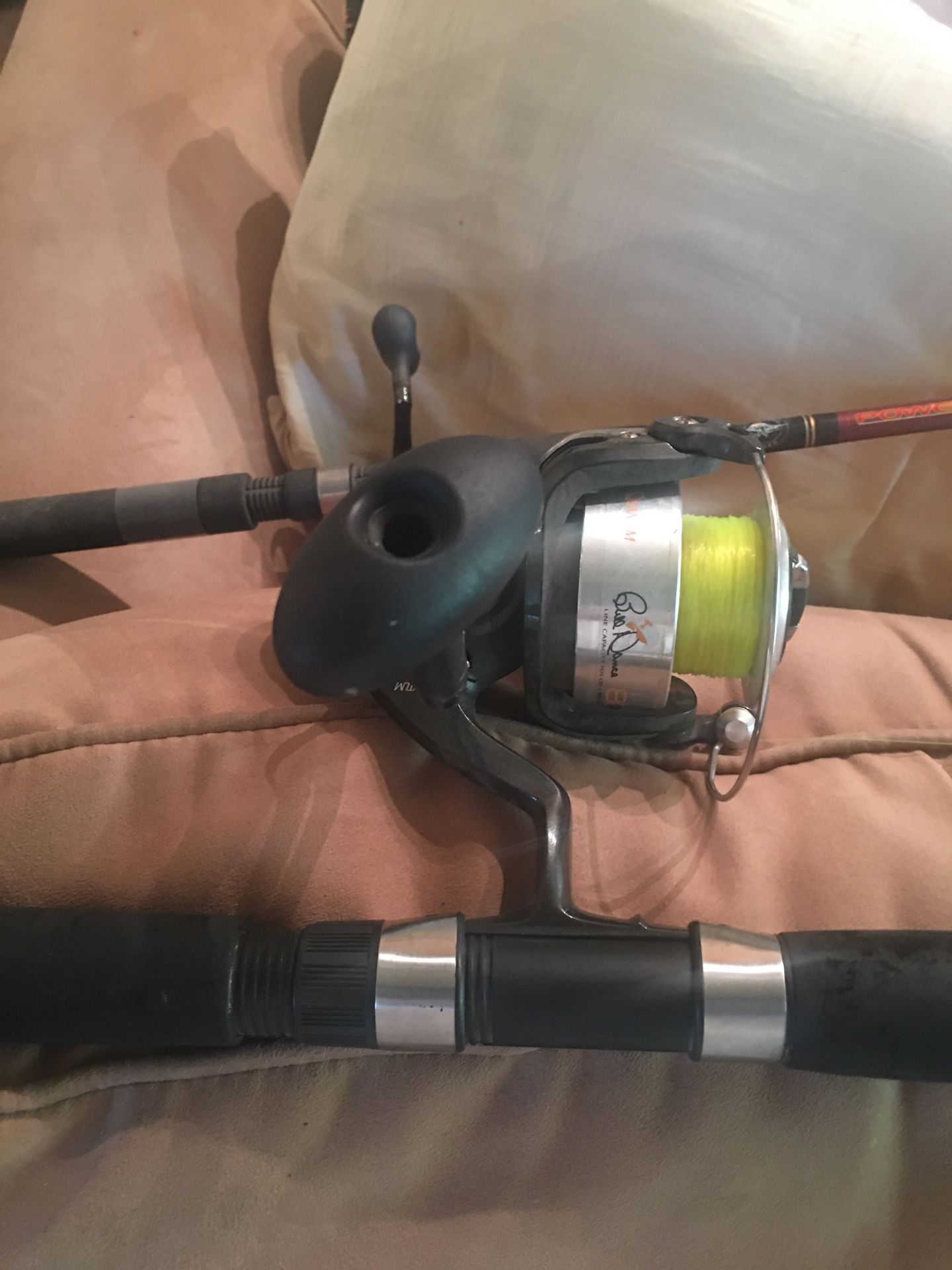 Catfish Spinning reel and rod Quantum Bill Dance and Reel Combo for