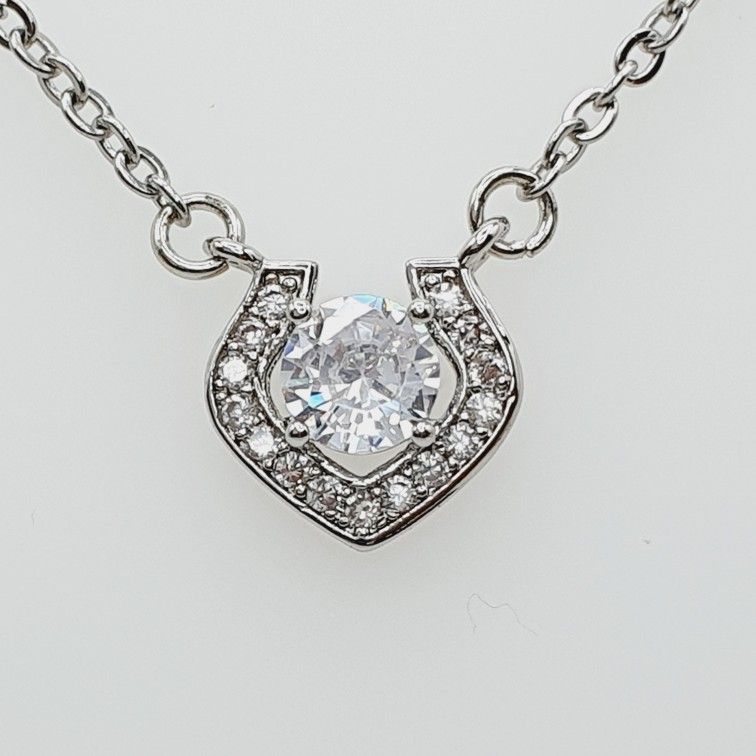 "Pave Unique Hollow Pendant Necklace for Women, L592