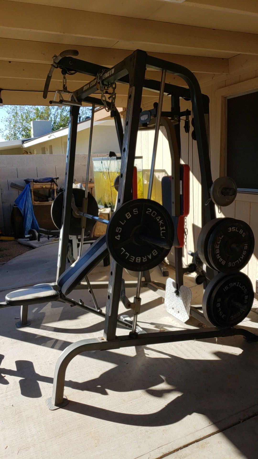 Iron Grip Strength Smith machine w/ plates for Sale in Tempe, AZ OfferUp