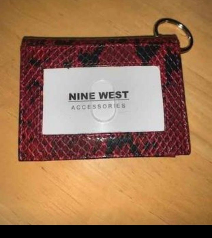 Red & Black Faux Snake Skin Purse & Wallet