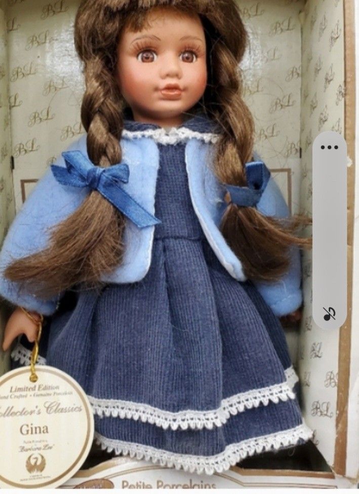 Petite Porcelain Hand-painted Doll By Barbara Lee