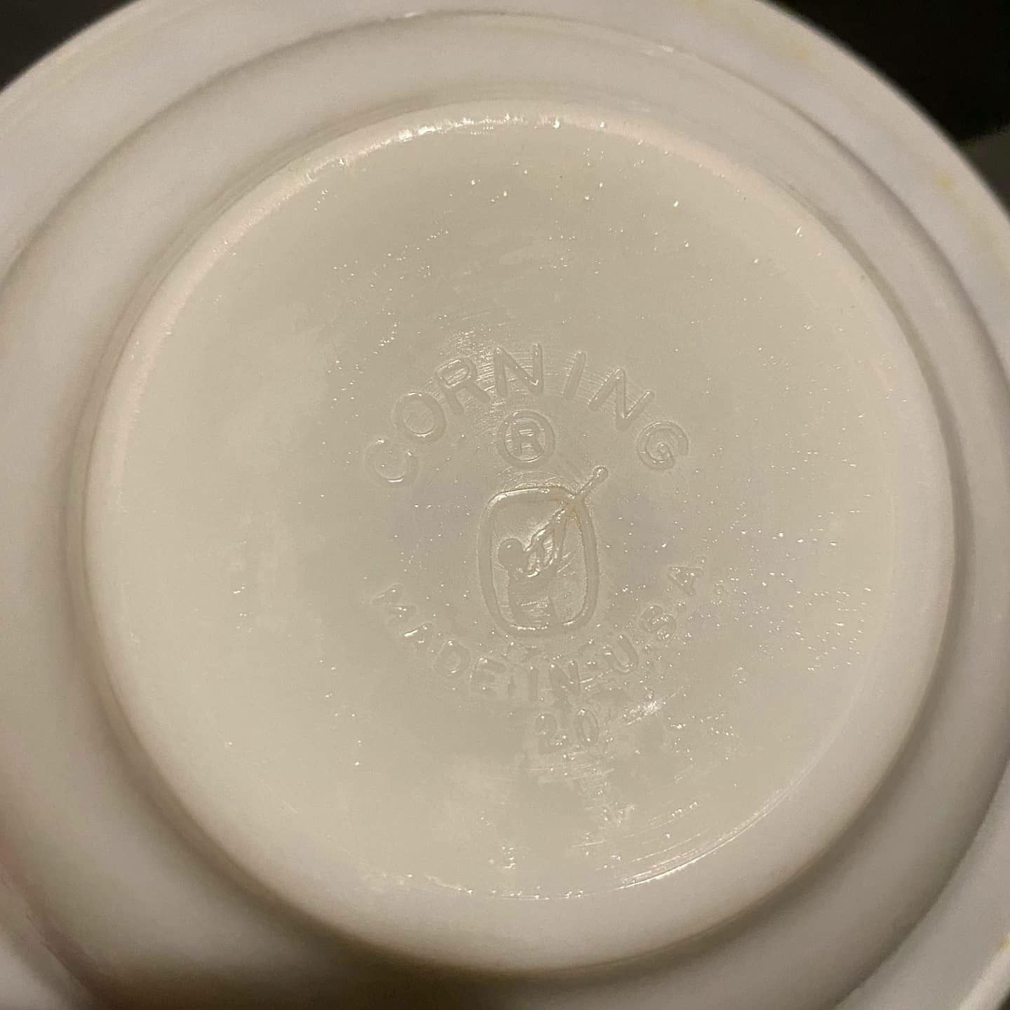 Rare Corningware Milk Glass Leaf Pattern Bowls