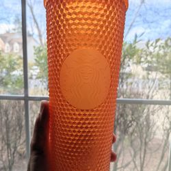 Starbucks Thailand Exclusive Orange Bling Studded Cup BNWT  Thumbnail