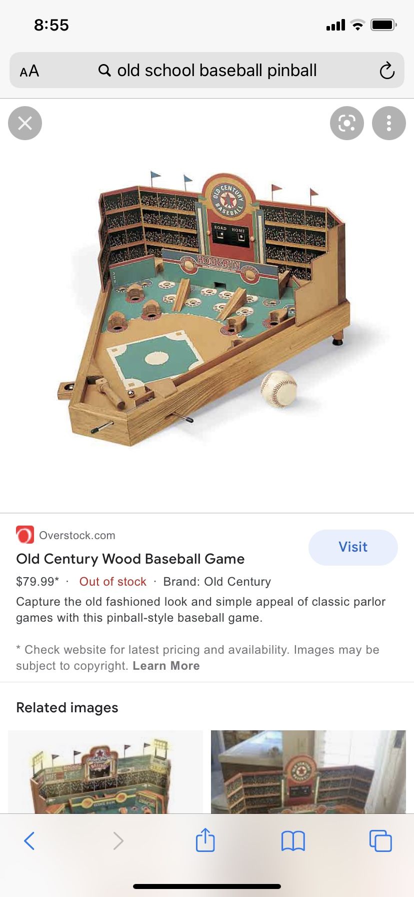 Old School MLB Baseball Pinball Machine Toy Game