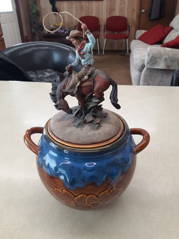  WOW LOOK at This  Cowboy AND  COOKIES JAR 12INCH TALL 
