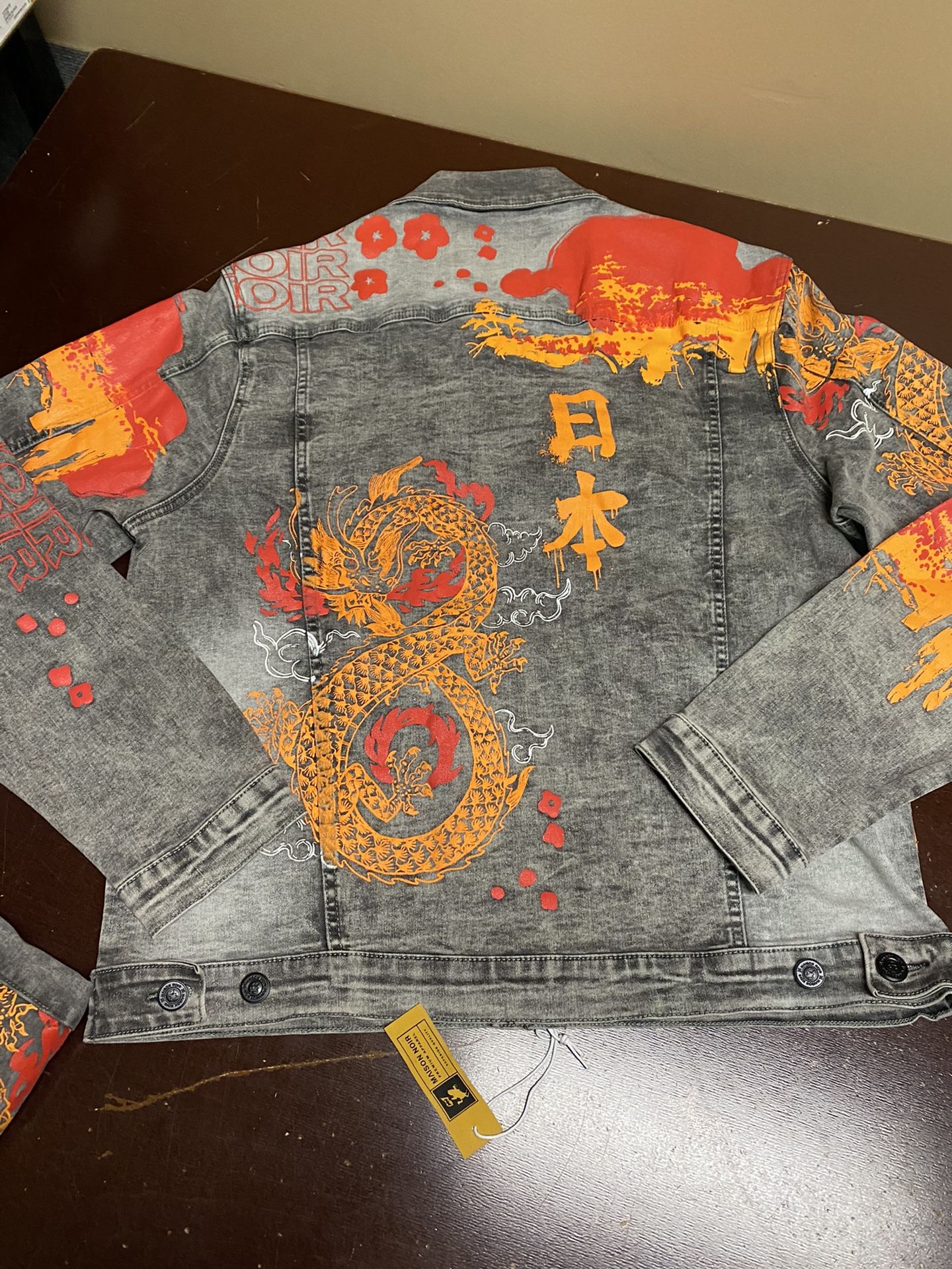 REASON BRAND TOKYO JEAN JACKET & JEANS SET "NWT" REASON JAPAN FLAME DENIM XL 38W
