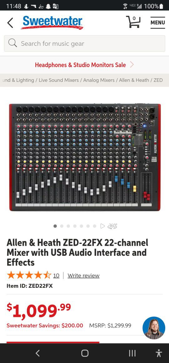 Allen And Heath ZED22FX Mixer