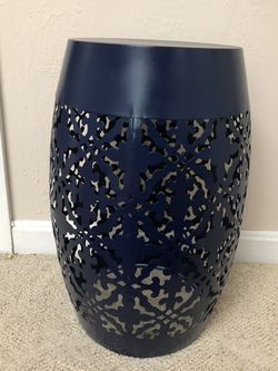 Nautical Navy Blue Plant Stand / Side Table / Garden Stool Thumbnail