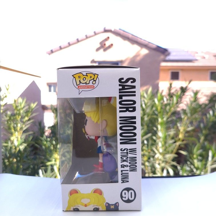 Sailor Moon With Moon Stick & Luna #90 Animation Sailor Moon Hot Topic Funko Pop Exclusive