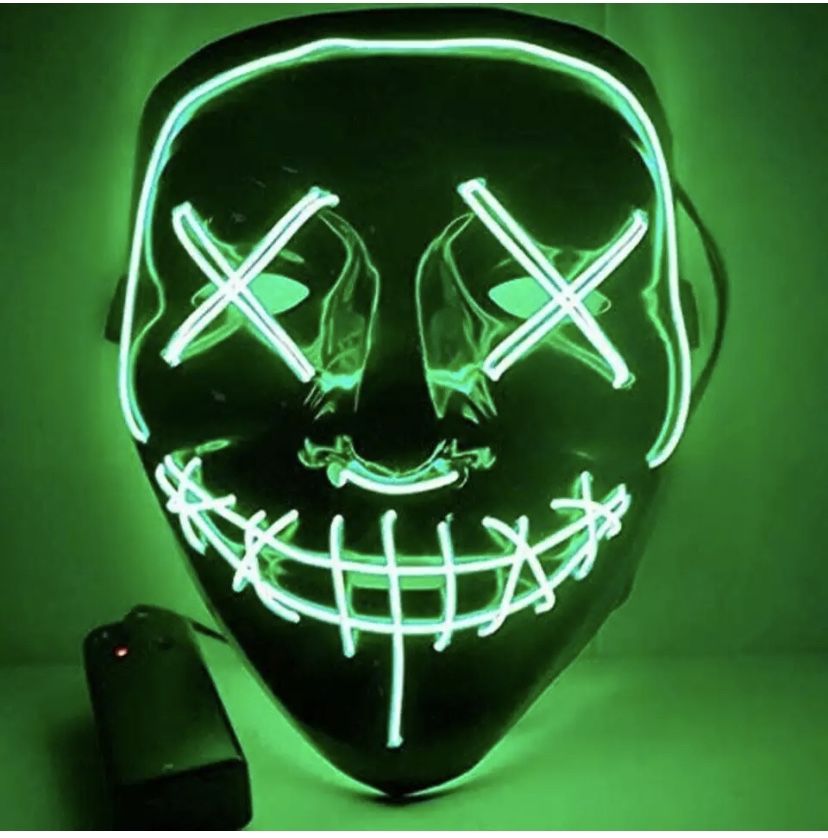 Halloween LED Glow Mask 3 Modes EL Wire Light Up The Purge Movie Costume Party 8 colors are available