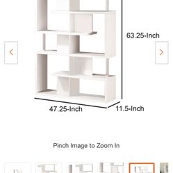 White Wood 8-shelf accent Bookcase With Open Back Thumbnail