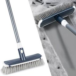  condition: new   Floor Scrub Brush with Long Handle - Stiff Carpet Deck Brush 2 in 1 Floor Scrubber Cleaning Grout Brush for Tile, Bathroom, Shower,  Thumbnail
