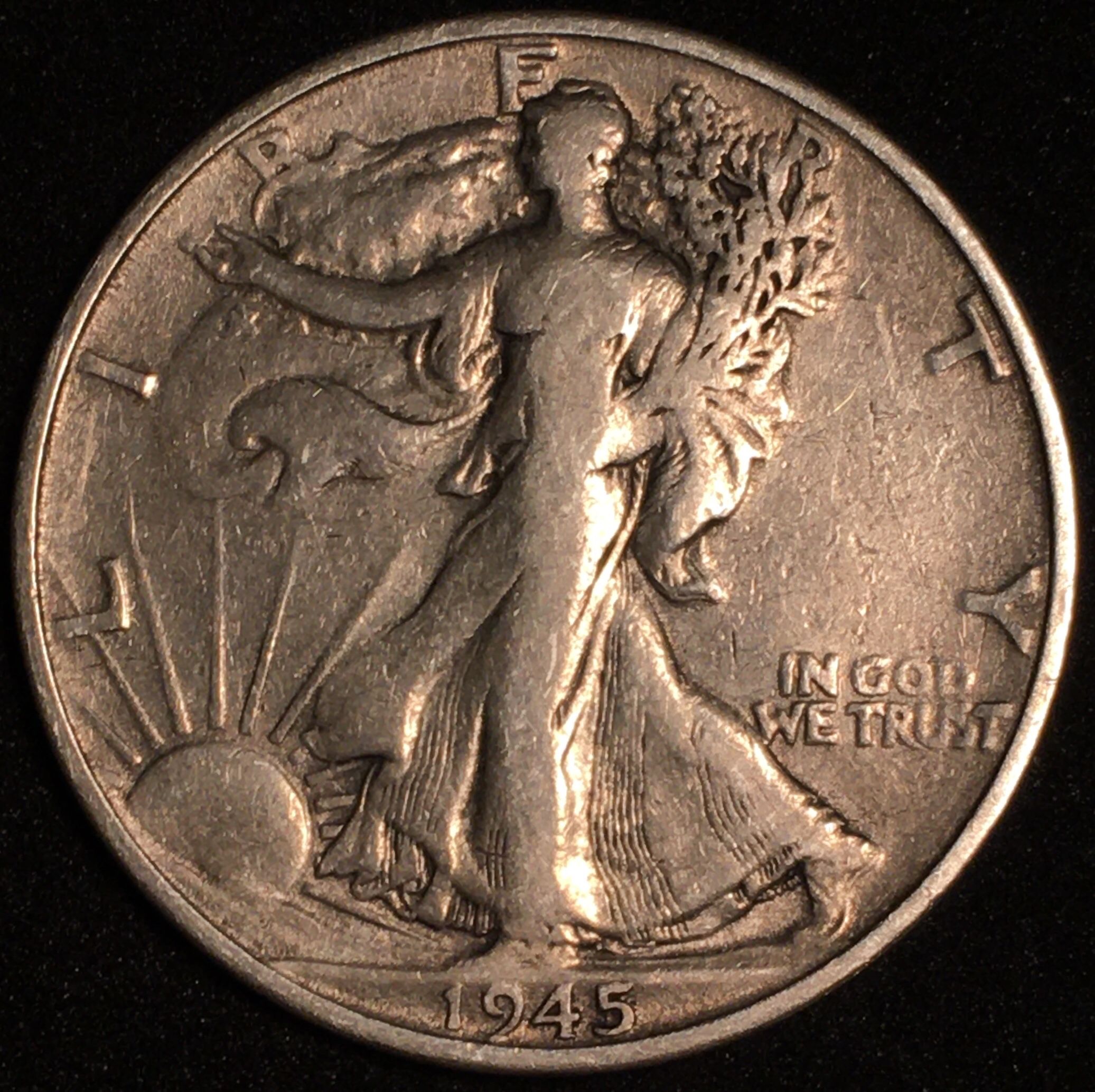 Silver 1945-S Walking Liberty Half Dollar